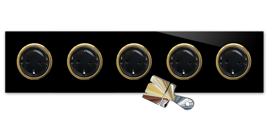 Stikkontakt Farrow Ball farve glas-look bundle guld 5 bande