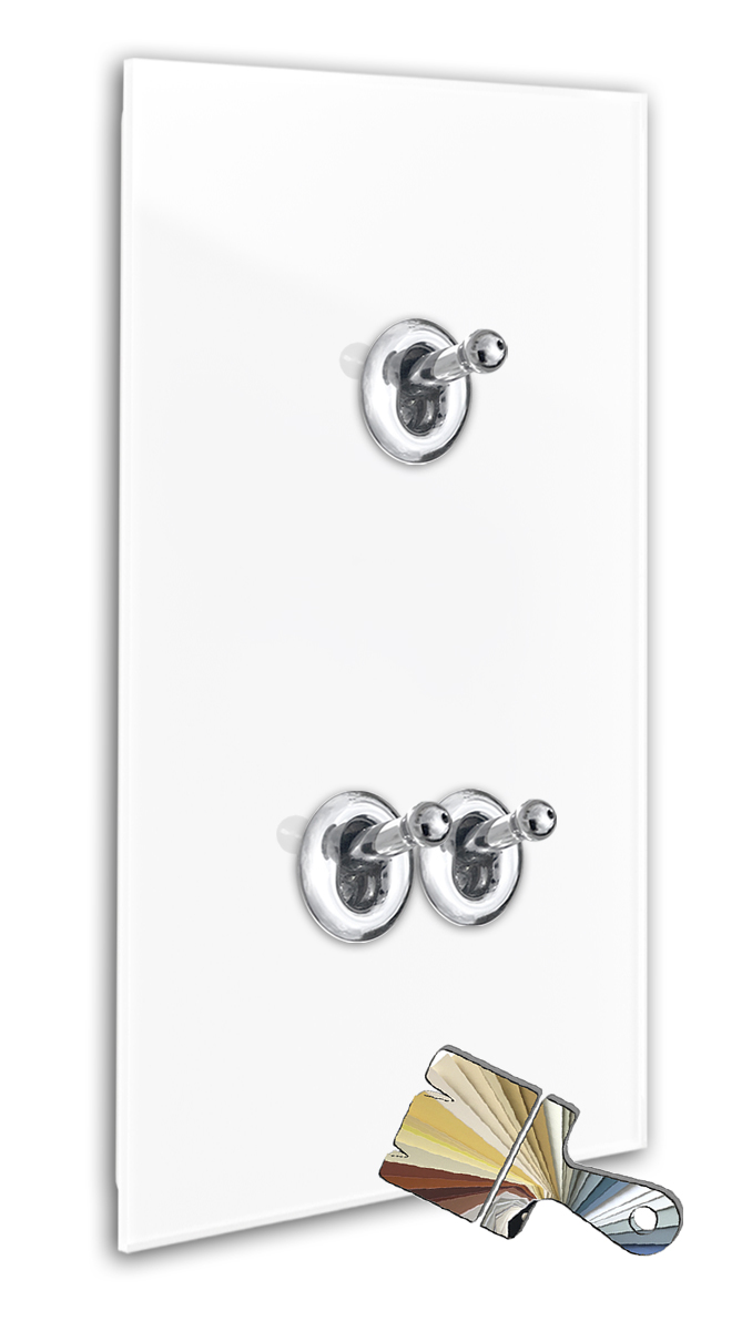 Retro switch in Farrow Ball colours. Glass look. 3 chrome toggles Retro switch in Farrow Ball colours. Glass look. 3 chrome toggles
