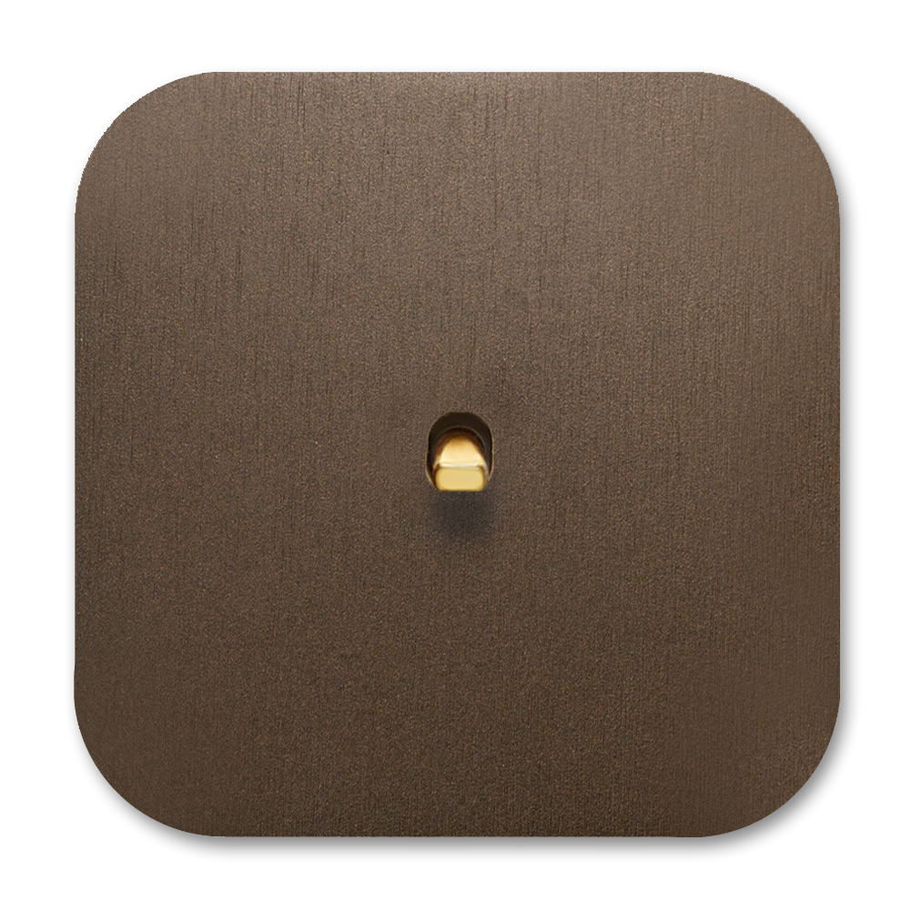 Toggle switch metal in brown gold 1 gang 2 way. Cube Series