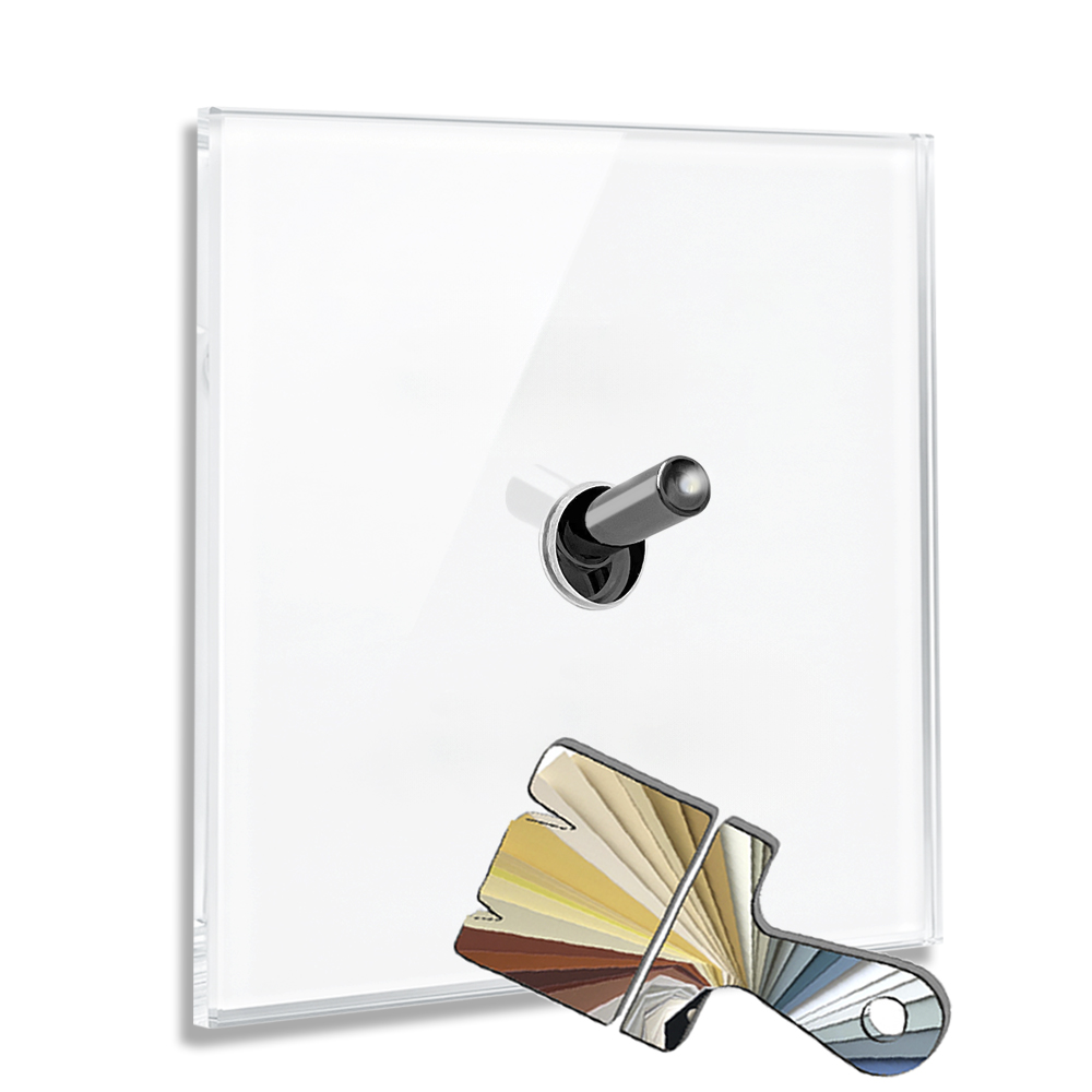 Moderne belyst design-lysbryder i NCS farver glaslook 1 krom vippe. YORK
