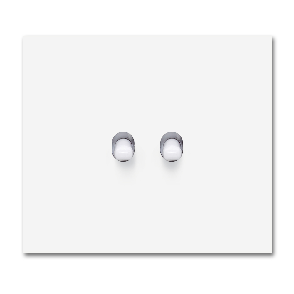 Retro switch metal matte white 2 gang golden toggles Square Series