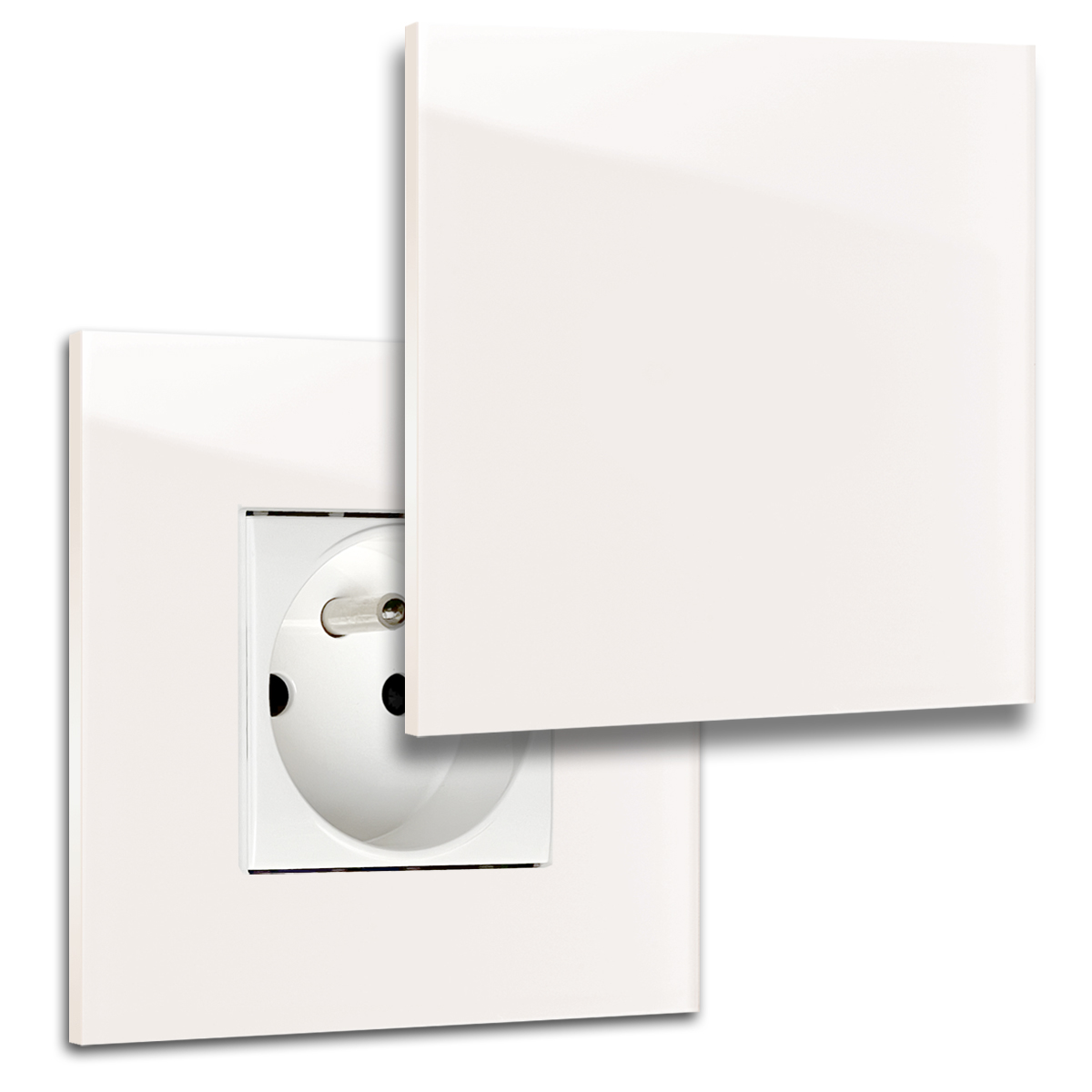 Prise avec couvercle 1fois aspect verre en couleur Farrow Ball 230 calamine Type E French MAXIM