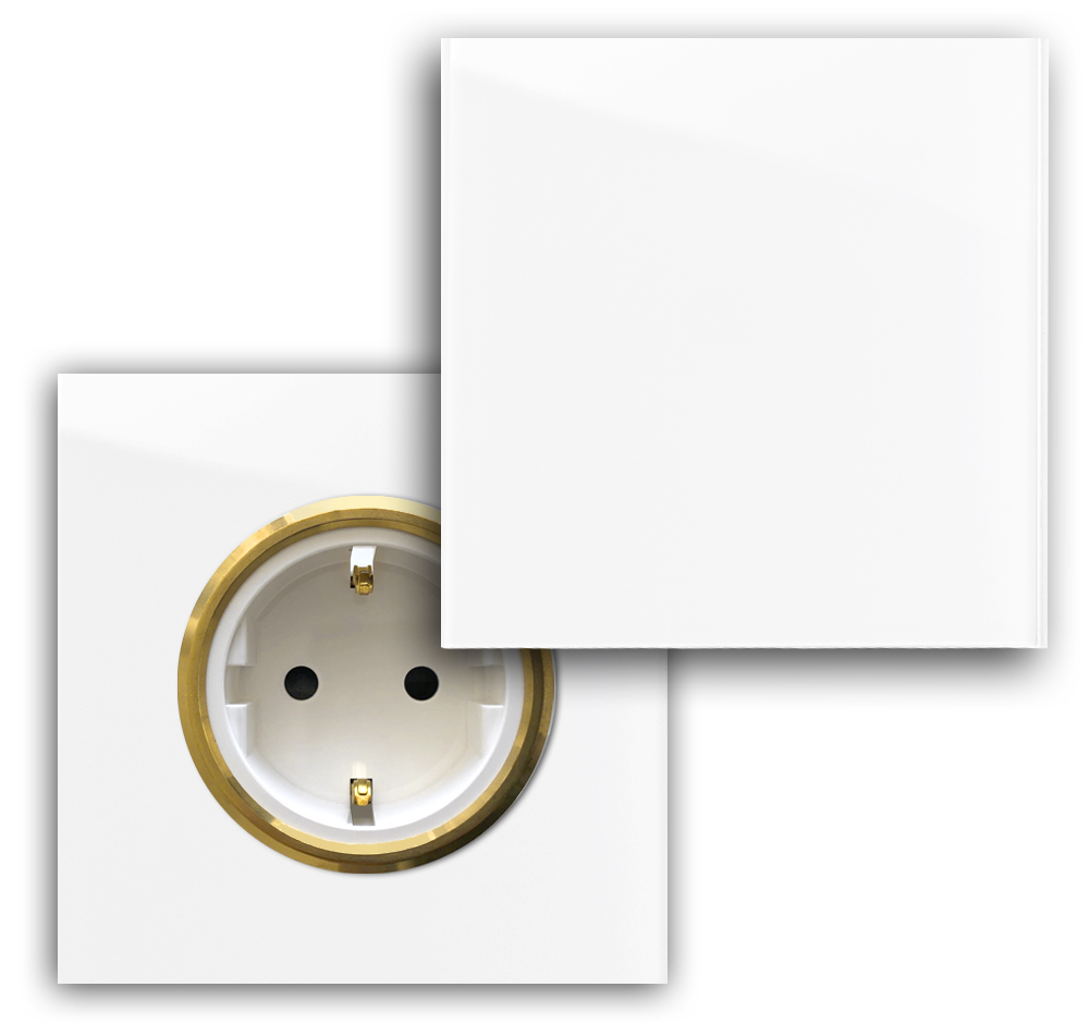 Toma de corriente de diseño con aspecto de cristal. MAXIM