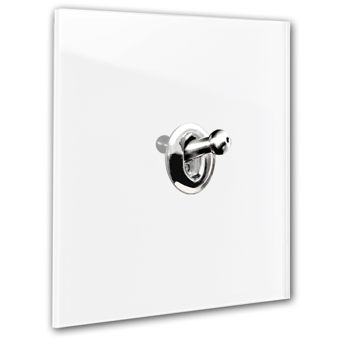 Interruttore retrò 1 via in vetro Bianco Argento Deviatore Interruttore retrò 1 via in vetro Bianco Argento Deviatore