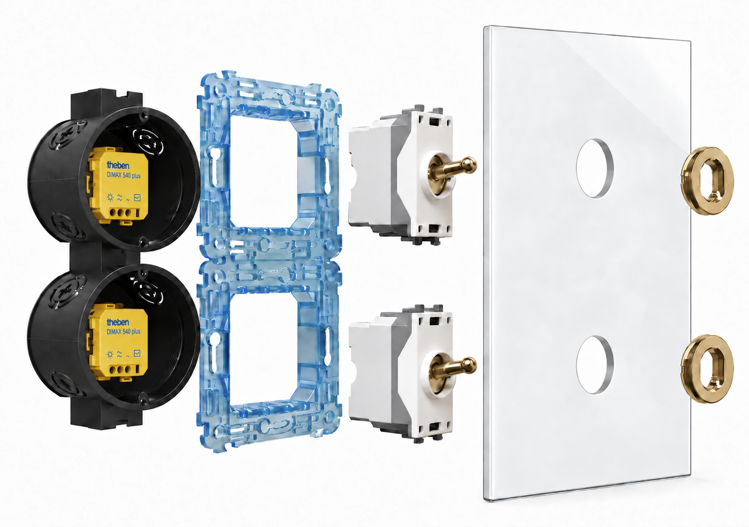 Inserto dimmer CAMBRIDGE con leva a levetta, ottone