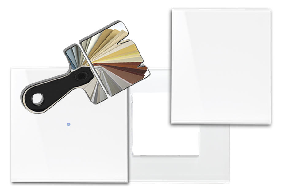 Cache-écran tactile NOVA - aspect verre simple avec découpe et cache. Horizontal dans une couleur Farrow & Ball.