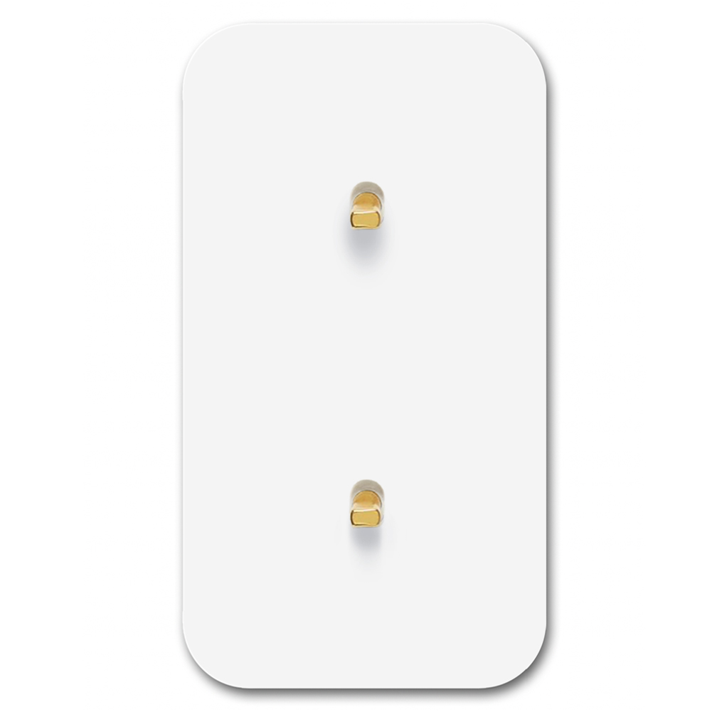 Toggle switch metal matte white gold 2 gang 2 way, vertical. Cube Series