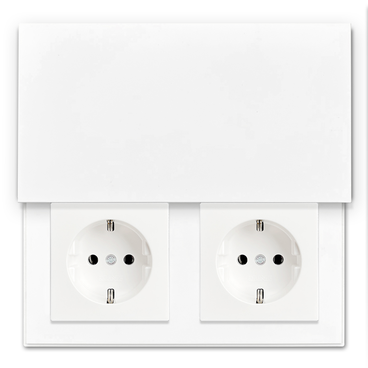 Complete bundle: INVISIBLE socket outlet. 2-fold, alpine white. Design socket outlet and kitchen socket outlet.